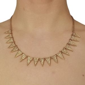 NWT | Banana Republic Gold Toned Rhinestone Triangle Necklace